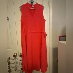 Anne Klein Orange Sleeveless Midi Sundress